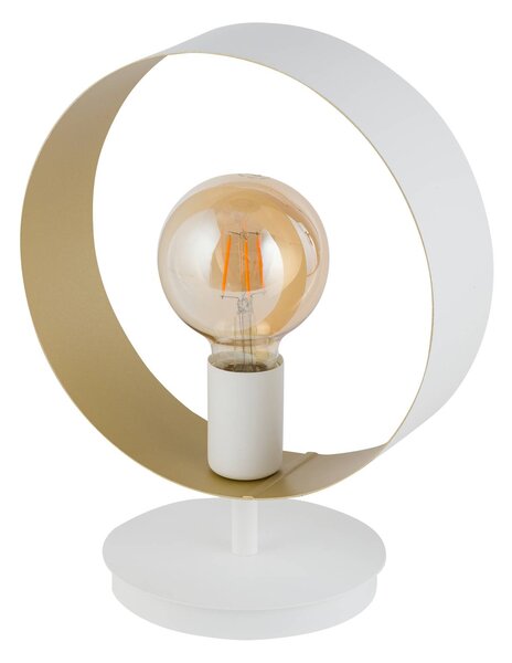 Stolní lampa Hula v kulatém designu, bílá/zlatá