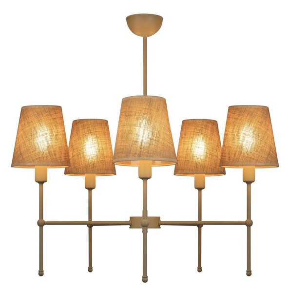 Lustr na tyči MADELA 5xE14/40W/230V juta/béžová