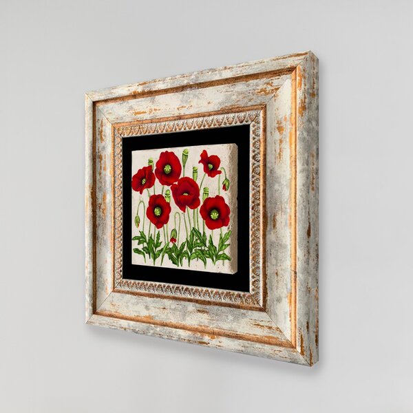 ASIR Dekorativní obraz VLČÍ MÁKY Kámen 20X20cm
