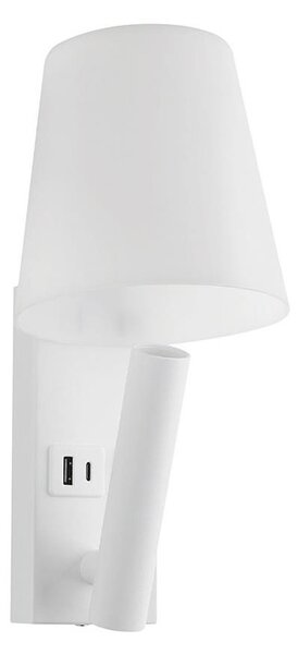 LED Nástěnná lampa s USB portem LED/2W/230V 3000K bílá