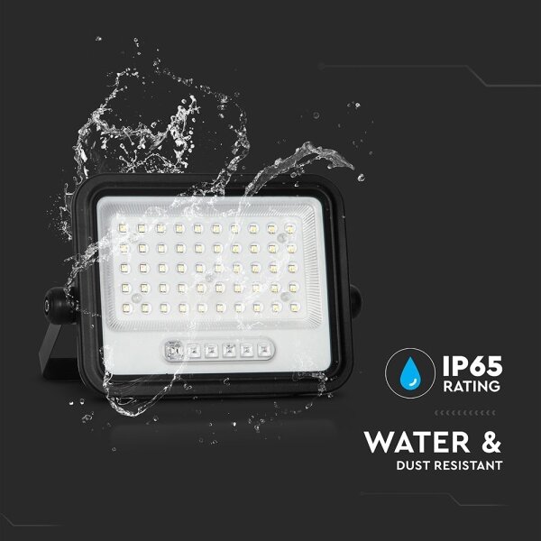 LED Stm. solární reflektor LED/100W/3,2V IP65 5000 mAh černá + dálkové ovládání