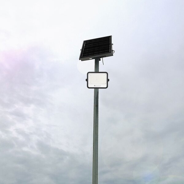 LED Stm. solární reflektor LED/300W/3,2V IP65 15000 mAh černá + dálkové ovládání