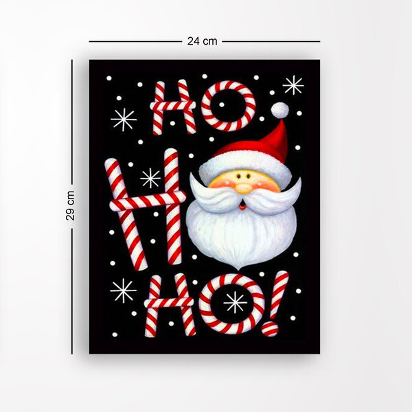 ASIR Dekorativní obraz MDF Ho Ho Ho! Santa