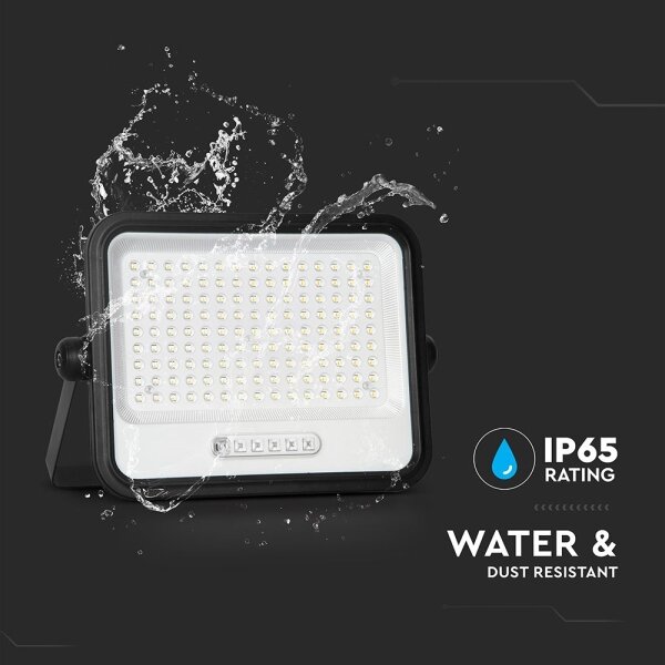 LED Stm. solární reflektor LED/300W/3,2V IP65 15000 mAh černá + dálkové ovládání