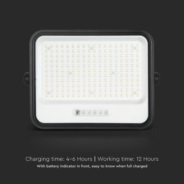 LED Stm. solární reflektor LED/400W/3,2V IP65 20000 mAh černá + dálkové ovládání