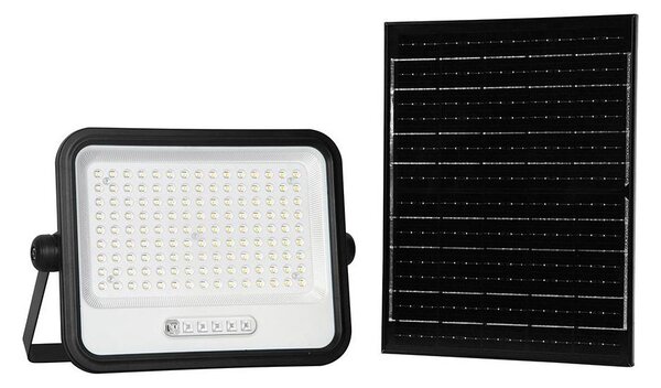 LED Stm. solární reflektor LED/300W/3,2V IP65 15000 mAh černá + dálkové ovládání
