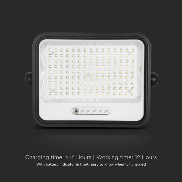 LED Stm. solární reflektor LED/300W/3,2V IP65 15000 mAh černá + dálkové ovládání