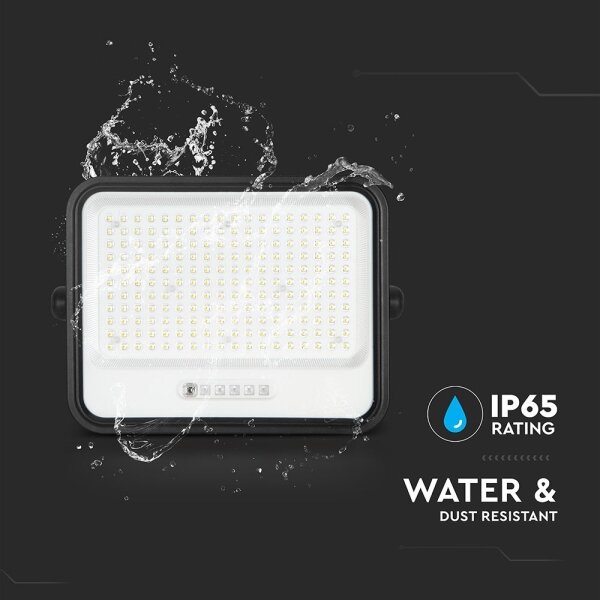 LED Stm. solární reflektor LED/400W/3,2V IP65 20000 mAh černá + dálkové ovládání