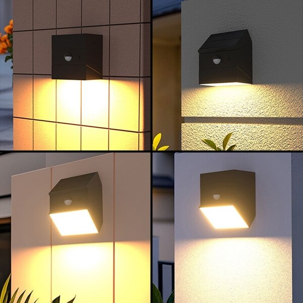 LED Nástěnné solární svítidlo se senzorem LED/2,5W/3,7V IP65 1200 mAh černá