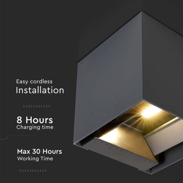 LED Solární nástěnné svítidlo se senzorem LED/9W/5V IP65 2600 mAh antracit