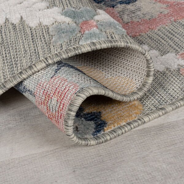 Šedý venkovní koberec běhoun 230x80 cm Flora - Flair Rugs