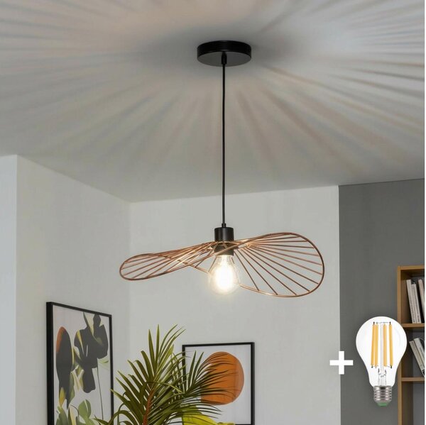 Brilagi - LED Lustr na lanku CERIA WIRE 1xE27/40W/230V 40x56 cm bronz