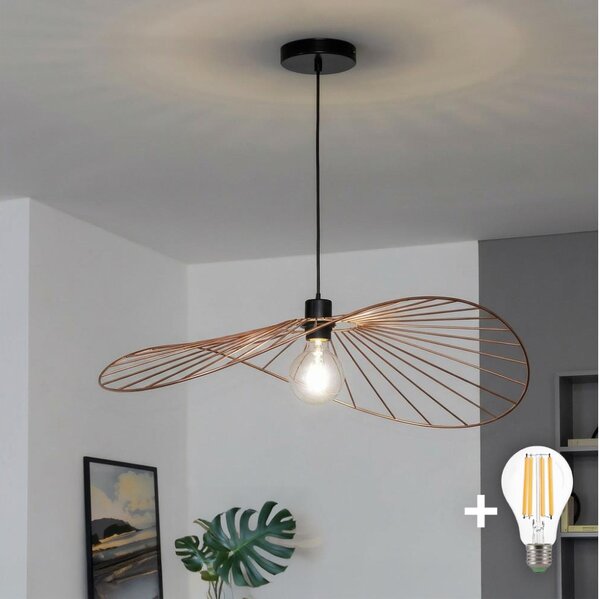 Brilagi - LED Lustr na lanku CERIA WIRE 1xE27/40W/230V 60x80 cm bronz
