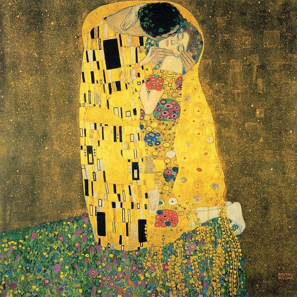 Reprodukce obrazu Gustav Klimt The Kiss, 90 x 90 cm