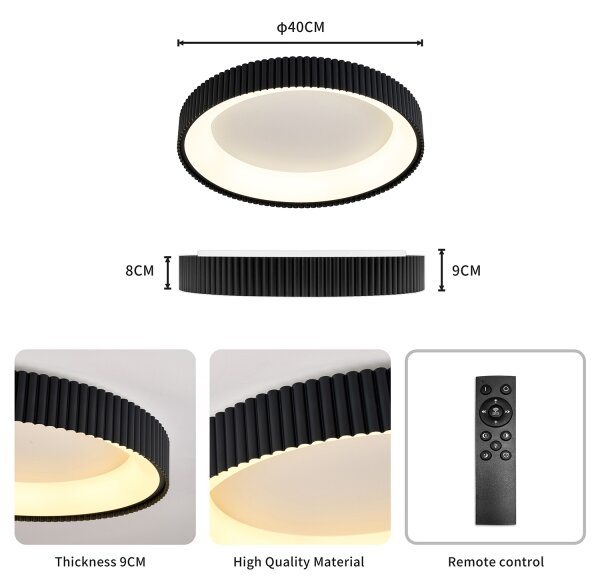 Brilagi - LED Stmív. stropní svítidlo FALCON MODERN LED/30W/230V 40 cm černá +DO