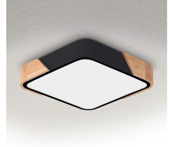 Brilagi - LED Stropní svítidlo PILANA LED/24W/230V dub/černá 32x32 cm