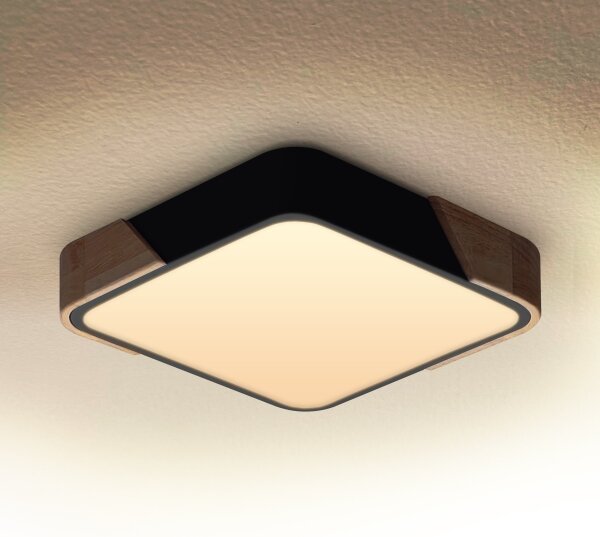 Brilagi - LED Stropní svítidlo PILANA LED/24W/230V dub/černá 32x32 cm