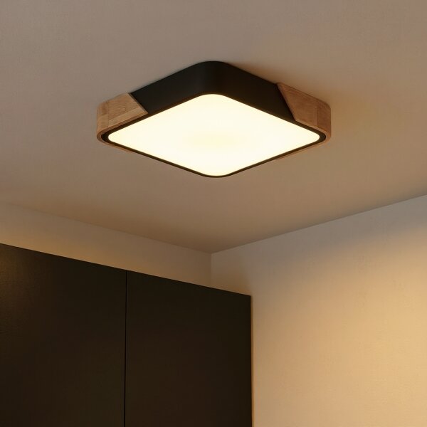 Brilagi - LED Stropní svítidlo PILANA LED/24W/230V dub/černá 32x32 cm