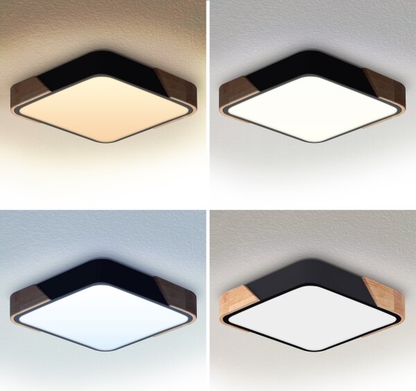 Brilagi - LED Stmívat. svítidlo PILANA LED/48W/230V dub/černá 42x42 cm + DO