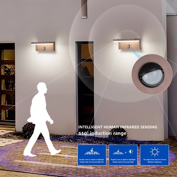 Brilagi-LED Venkovní nástěnné svítidlo se senzorem TESSI LED/10W/230V hnědá IP54