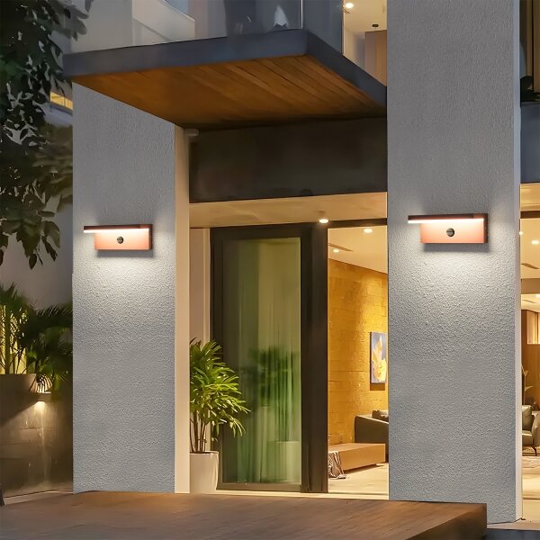 Brilagi-LED Venkovní nástěnné svítidlo se senzorem TESSI LED/10W/230V hnědá IP54