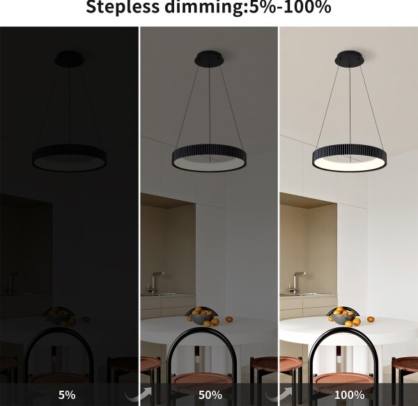 Brilagi - LED Stmív. lustr na lanku FALCON MODERN LED/30W/230V 40 cm černá + DO