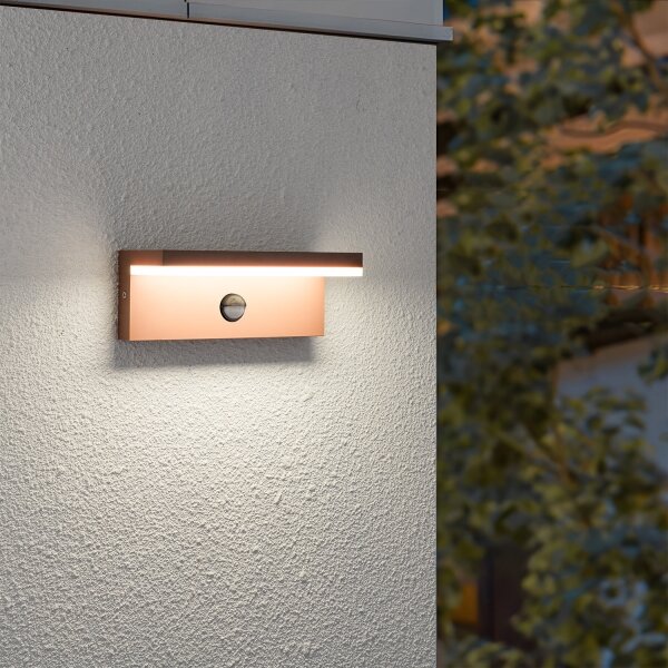 Brilagi-LED Venkovní nástěnné svítidlo se senzorem TESSI LED/10W/230V hnědá IP54