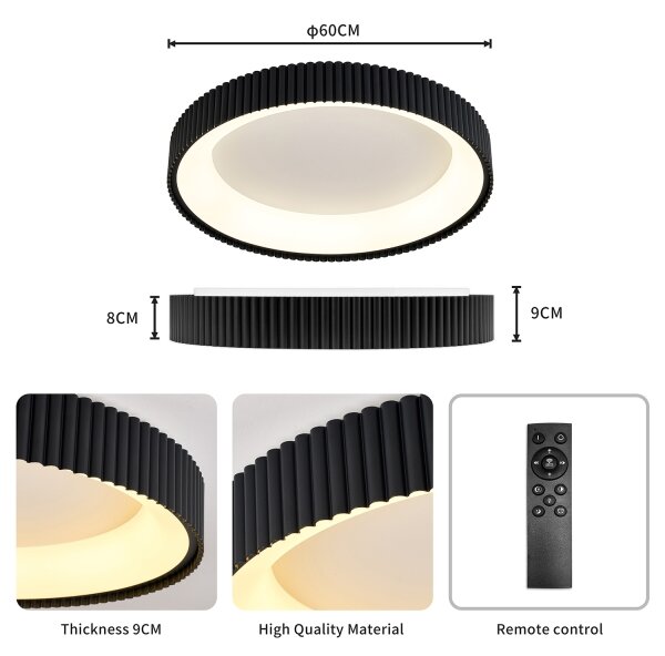Brilagi - LED Stmív. stropní svítidlo FALCON MODERN LED/54W/230V 60 cm černá +DO