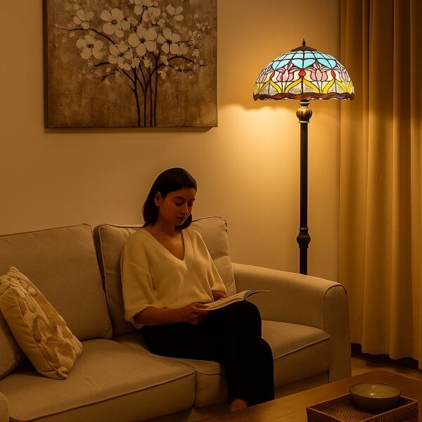 Brilagi - Tiffany vitrážová stojací lampa LORAS 2xE27/60W/230V