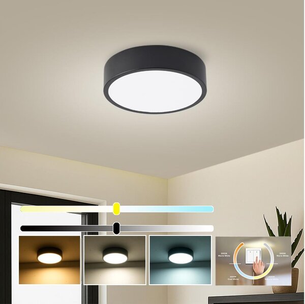 Brilagi - LED Stropní svítidlo POOL LED/18W/230V 3000/4000/6000K pr. 20 cm černá