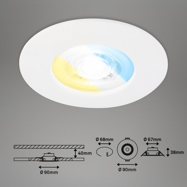 Briloner 7605036-SADA 3xLED Koupelnové podh svítidlo 3xLED/4,9W/230V IP44 bílá