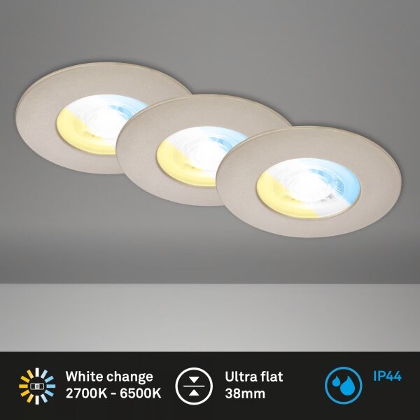 Briloner 7605032-SADA 3xLED Koup podh svítidlo 3xLED/4,9W/230V IP44 matný chrom