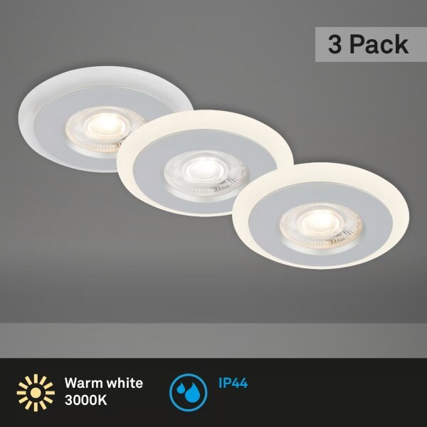 Briloner 7039034-SADA 3xLED Koup podh svítidlo 3xLED/5W/230V IP44 matný chrom