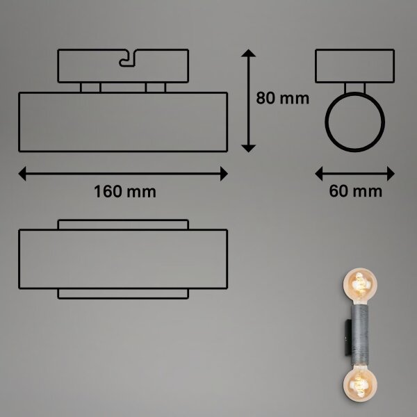 Briloner 3710-024 - Nástěnné svítidlo RETRO 2xE27/10W/230V