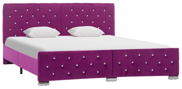 Rám postele fialový samet 160 x 200 cm