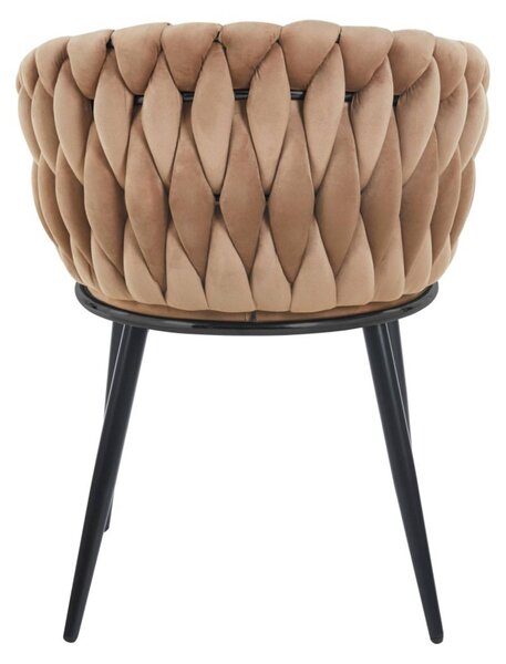 Designová čalouněná židle ZYPHIRA - cappuccino / černá