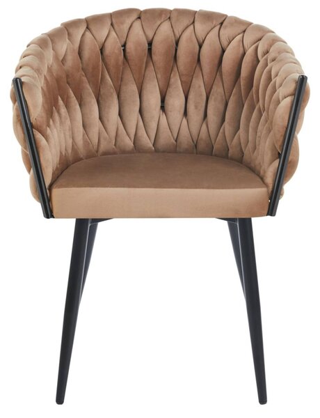 Designová čalouněná židle ZYPHIRA - cappuccino / černá