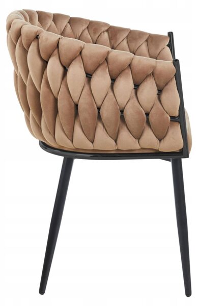 Designová čalouněná židle ZYPHIRA - cappuccino / černá