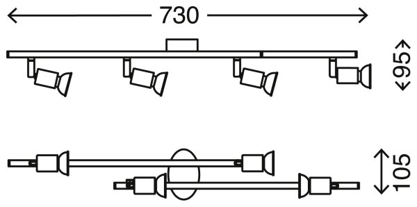 Briloner 2767-042 - LED Bodové svítidlo SIMPLE 4xGU10/3W/230V