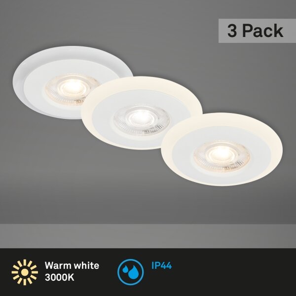 Briloner 7039036 - SADA 3x LED Koup podhledové svítidlo 3xLED/5W/230V IP44 bílá