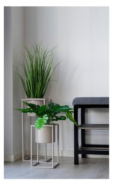 Sada 2 béžových kovových květináčů House Nordic Marla