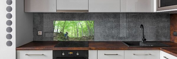 Panel do kuchyně Ornitolog v lese pksh-104592106