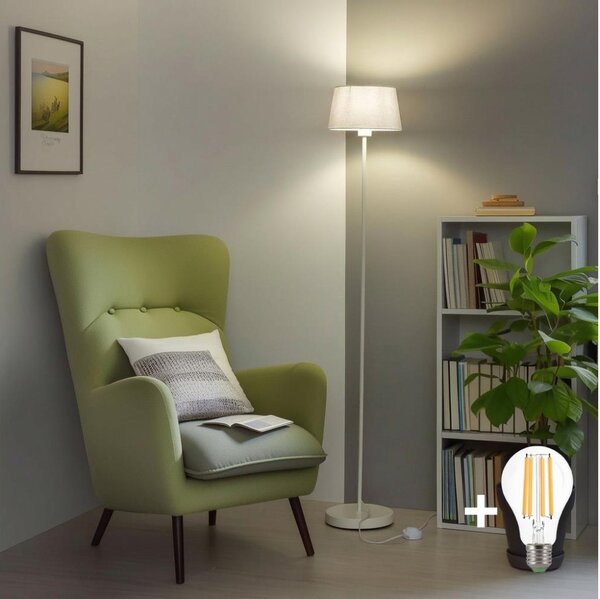 Brilagi - LED Stojací lampa CERIA 1xE27/40W/230V pr. 30 cm bílá