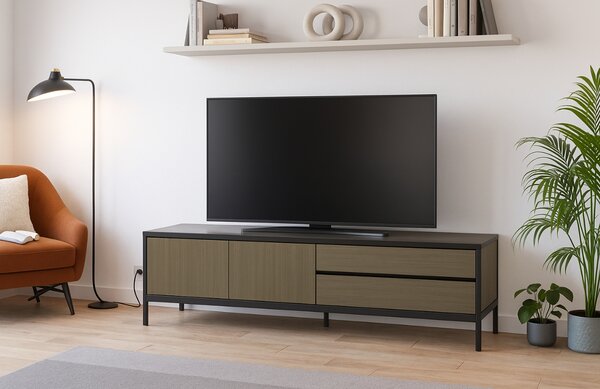 Marckeric Zelený lakovaný TV stolek Lorenza 180 x 40 cm