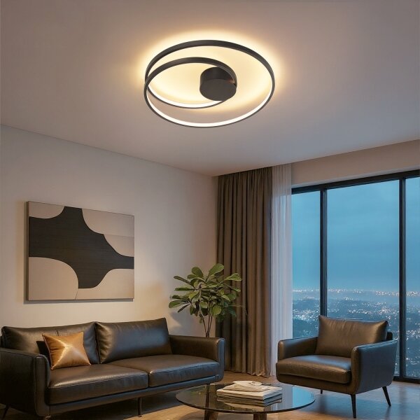 Brilagi- LED Stmívat. stropní svítidlo TWISTER LED/48W/230V pr. 50 cm černá +DO