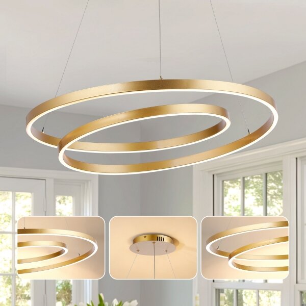 Brilagi-LED Stmívatelný lustr na lanku TWISTER LED/105W/230V pr.100 cm zlatá+DO