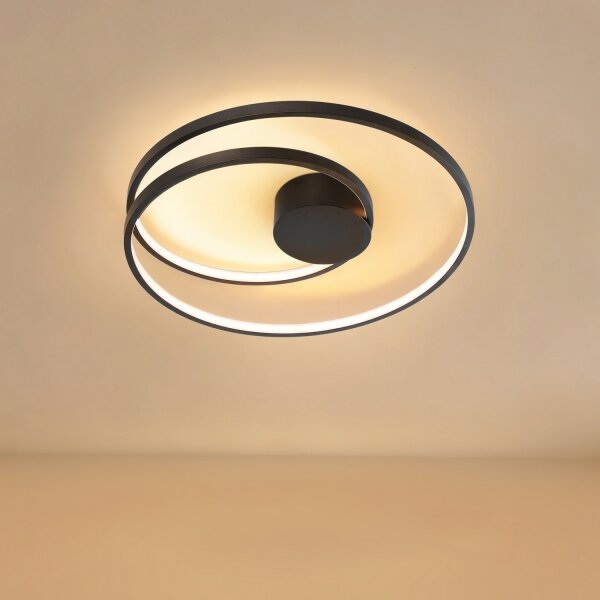 Brilagi- LED Stmívat. stropní svítidlo TWISTER LED/48W/230V pr. 50 cm černá +DO