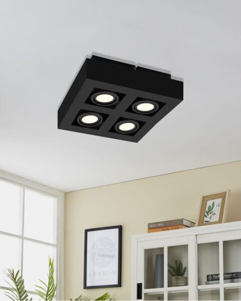 Eglo 31065 - LED Bodové svítidlo MENDOZA 4xLED/4,7W/230V 3000K černá