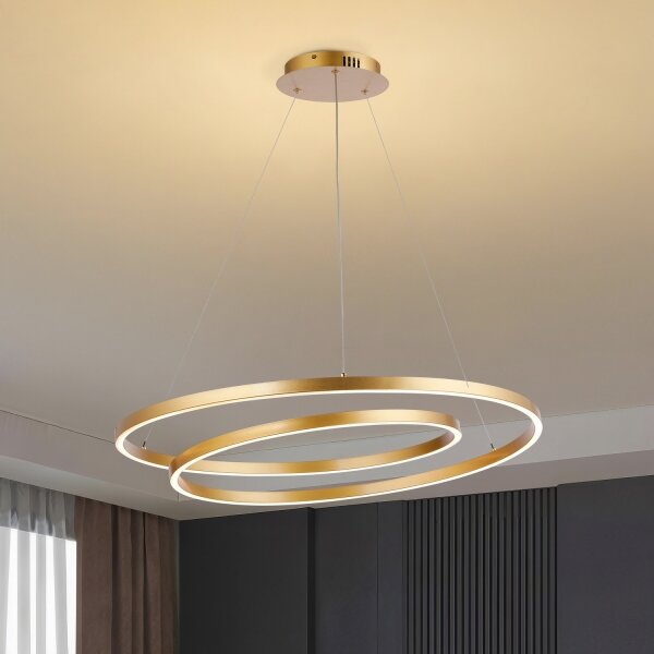 Brilagi-LED Stmívatelný lustr na lanku TWISTER LED/105W/230V pr.100 cm zlatá+DO