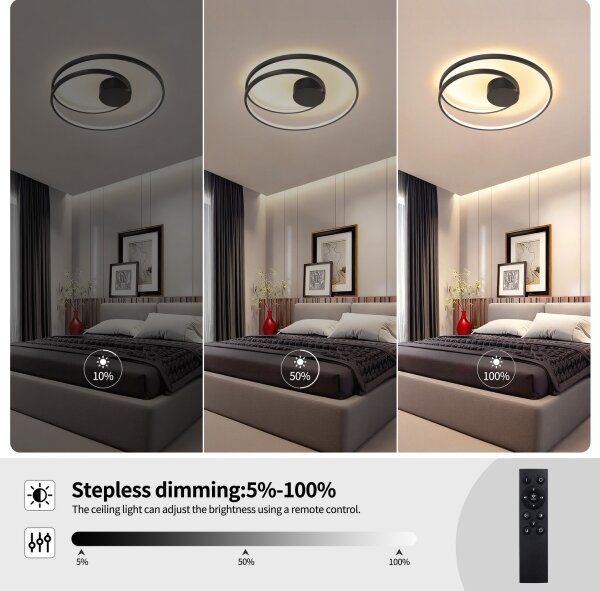 Brilagi- LED Stmívat. stropní svítidlo TWISTER LED/48W/230V pr. 50 cm černá +DO